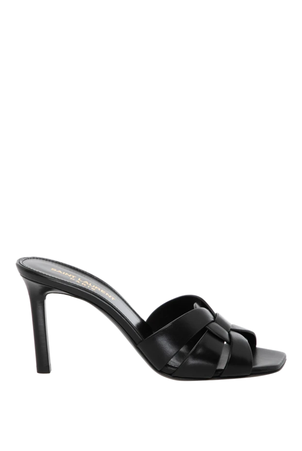 Saint Laurent woman black women's sandals made of genuine leather купить с ценами и фото 180521 - photo 1