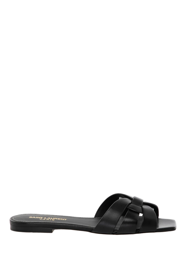 Saint Laurent woman black women's sandals made of genuine leather купить с ценами и фото 180523 - photo 1