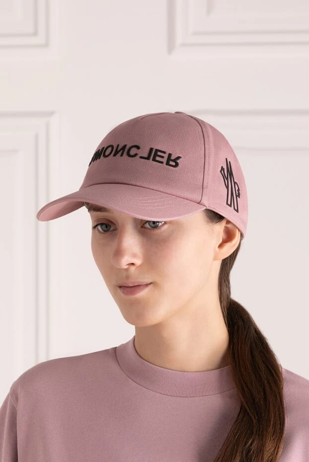 Moncler woman women's pink cotton cap купить с ценами и фото 180537 - photo 2