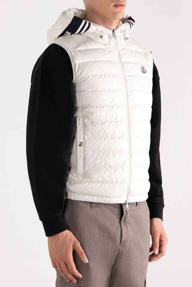 Moncler жилет мужской с натуральным пухом белый 180538 - фото 3