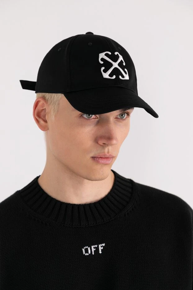 Off-White man men's black cotton cap купить с ценами и фото 180539 - photo 2