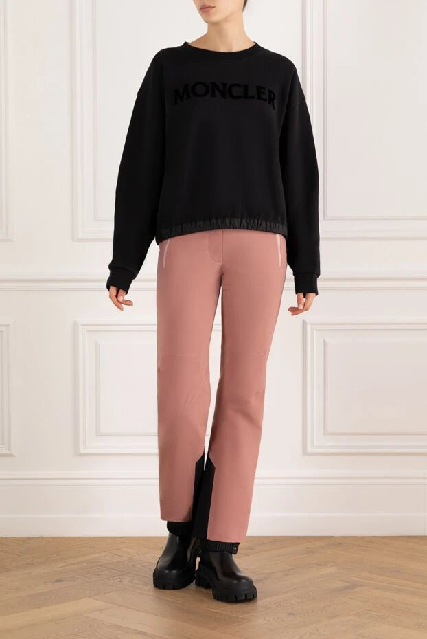 Свитшот женский черный с логотипом - фото 2