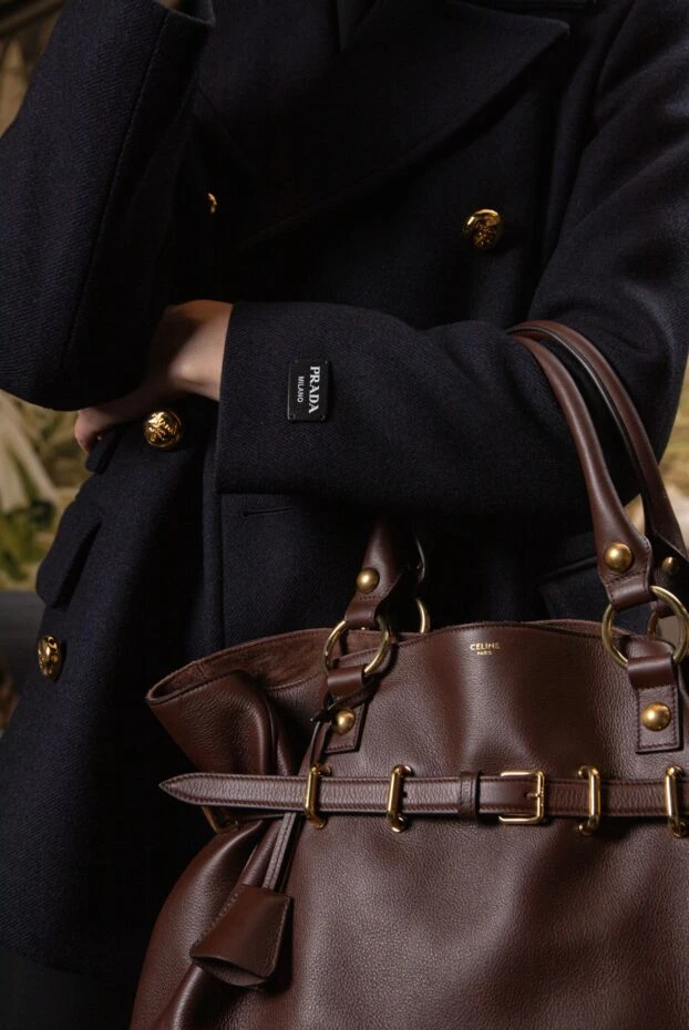 Prada женский тренч из шерсти синий 180616 - фото 3