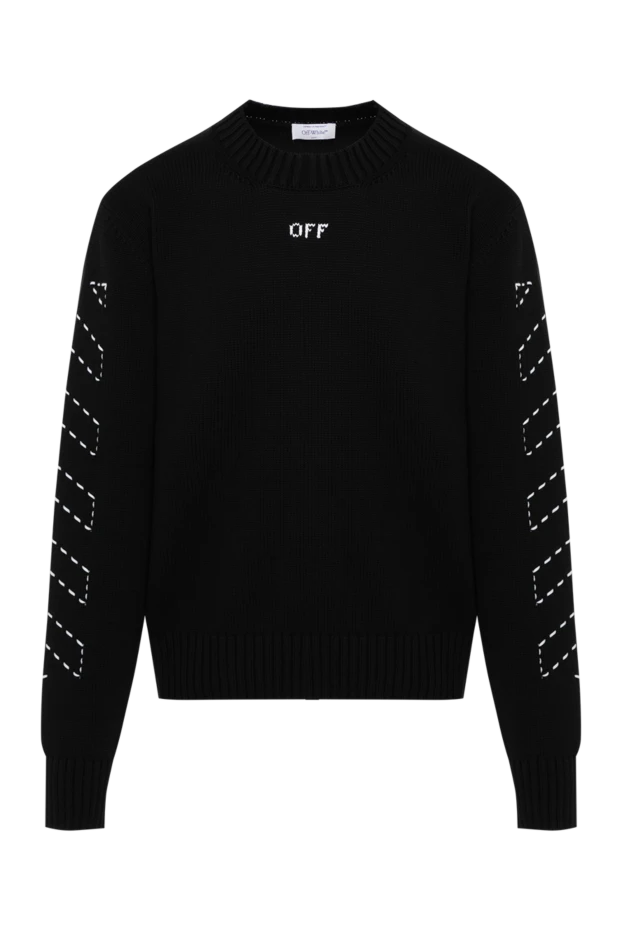 Off-White Ерлердікі үлкен өрнегі бар ерлерге арналған қара секіргіш купить с ценами и фото 180671 - фото 1