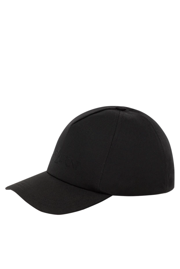 Saint Laurent мақта мен зығырдан тігілген ерлерге арналған қара қалпақ 180680 - фото 3