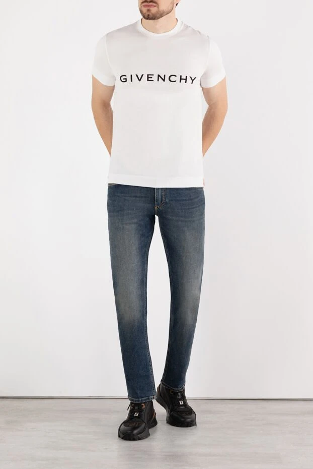 Givenchy мужские футболки мужская белая с крупным логотипом 180687 - фото 2