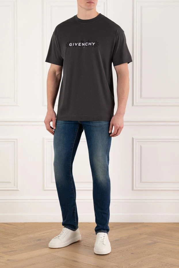 Givenchy gray men's cotton t-shirt with logo 180688 - photo 2