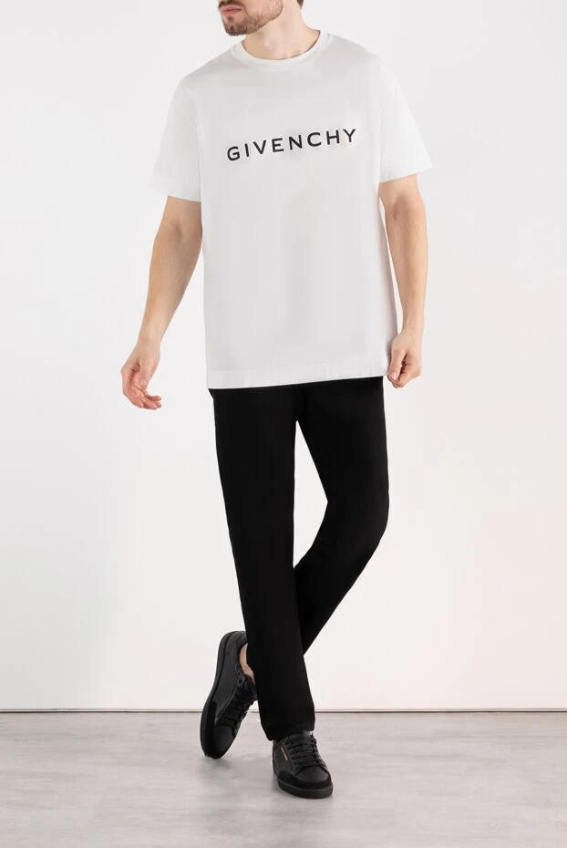 Givenchy мужские футболки мужская белая с крупным логотипом 180690 - фото 2