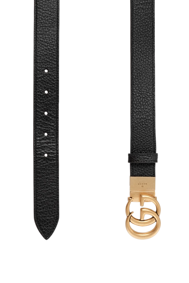 Gucci қара түсті логотипі бар ерлер былғары белдігі 180702 - фото 3