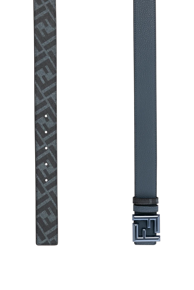 Fendi ремень мужской голубой из натуральной кожи 180706 - фото 3