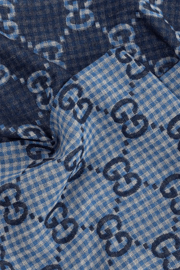 Gucci men's woolen scarf with fringe blue 180715 - photo 3