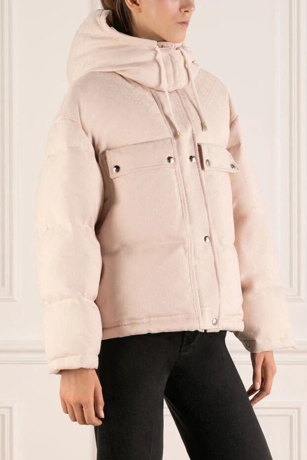 Gucci women's pink down jacket with cotton textile padding 180723 - photo 3