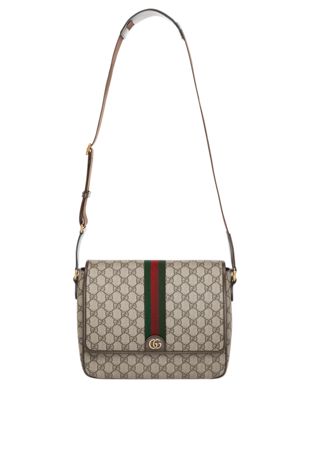 Gucci мужские сумка через плечо мужская бежевая с логотипом купить с ценами и фото 180727 - фото 1