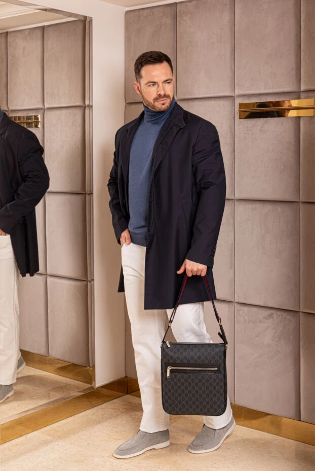 Gucci мужская маленькая сумка через плечо gg 180729 - фото 3