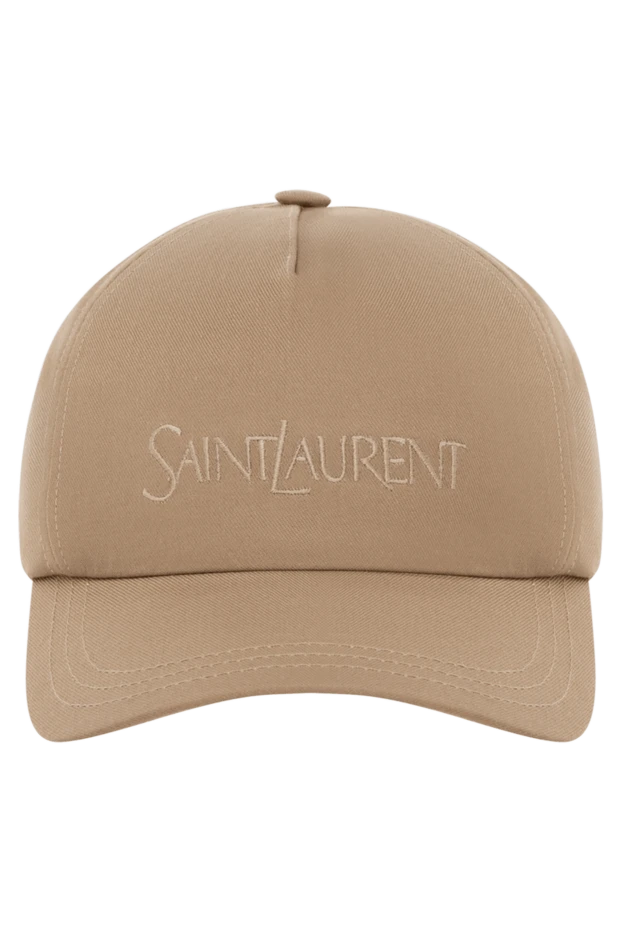 Saint Laurent man men's beige cap made of cotton and linen купить с ценами и фото 180781 - photo 1