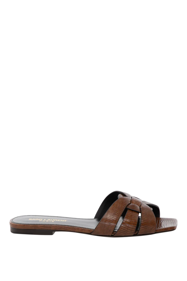 Saint Laurent woman brown women's sandals made of genuine leather купить с ценами и фото 180793 - photo 1