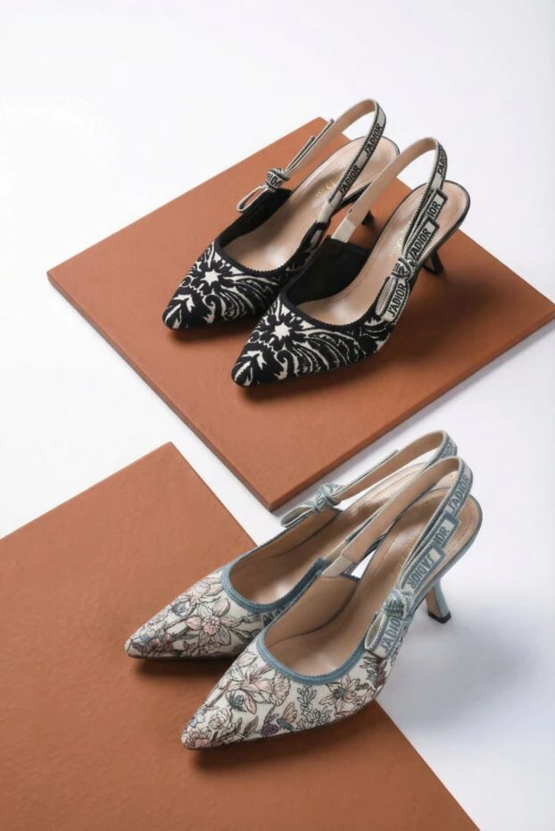 Босоножки женские голубые из хлопка и натуральной кожи - фото 2