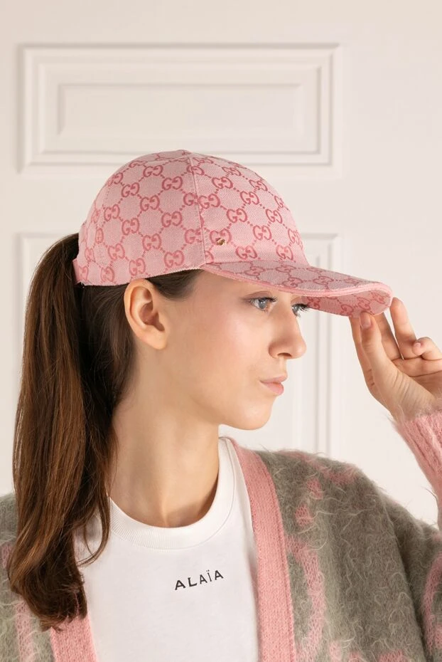 Gucci woman women's pink cotton cap купить с ценами и фото 180821 - photo 2