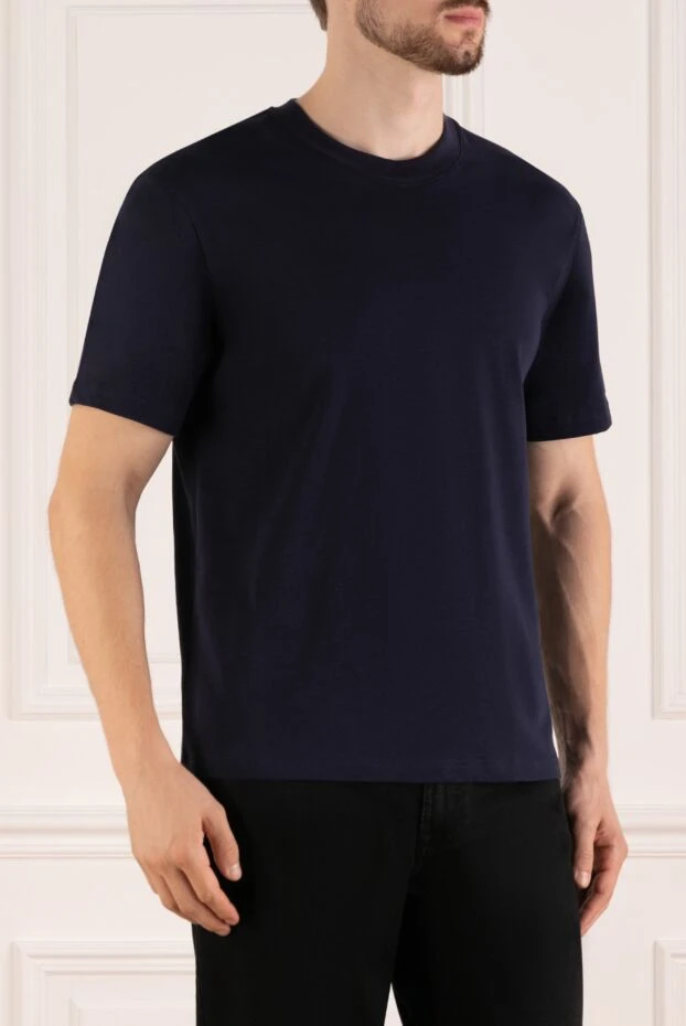 Ami men's blue t-shirt with logo 180834 - photo 3