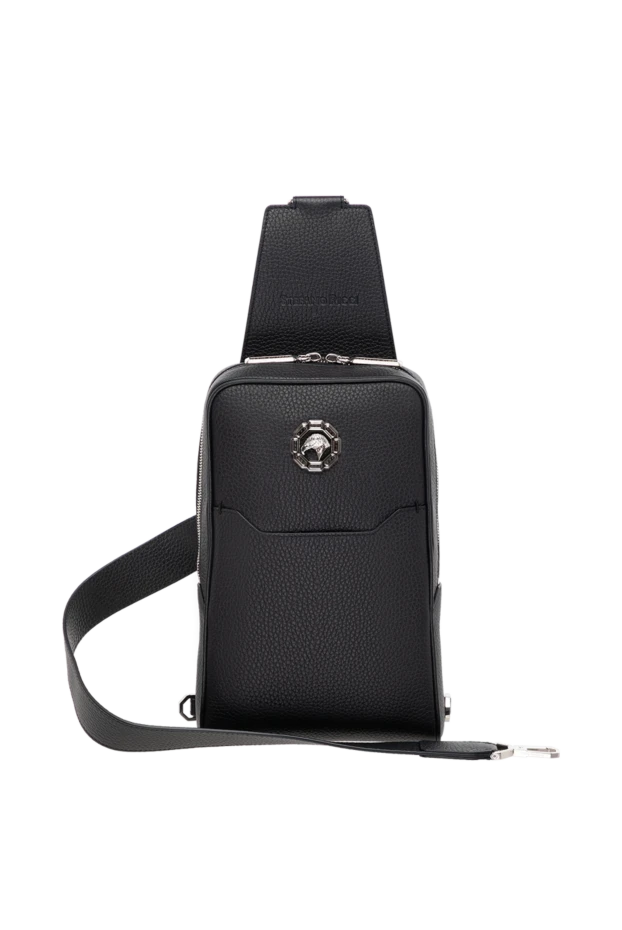 One shoulder backpack made of genuine leather blue - photo 1