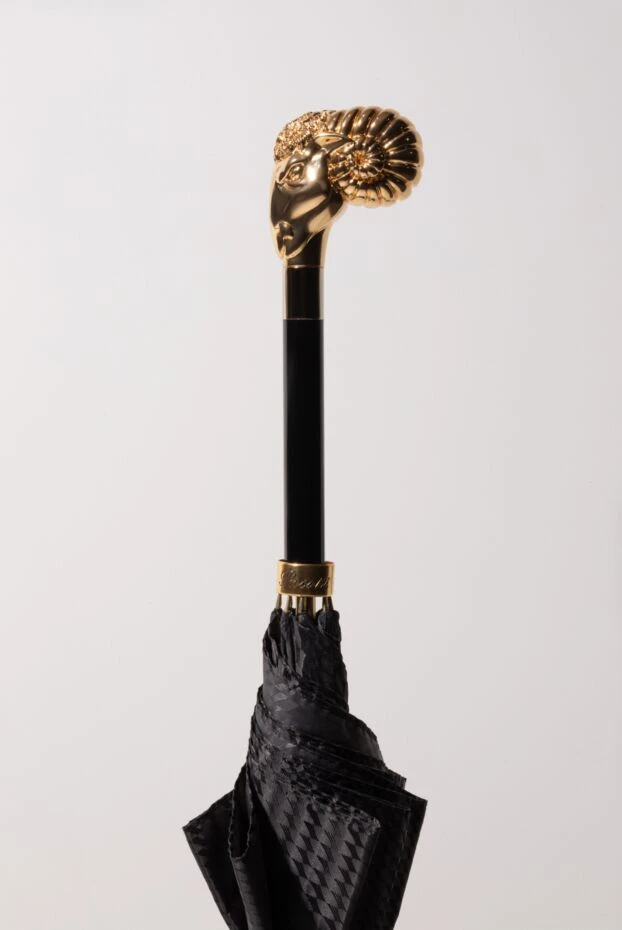 Pasotti men's umbrella gold ram handle black 180943 - photo 3