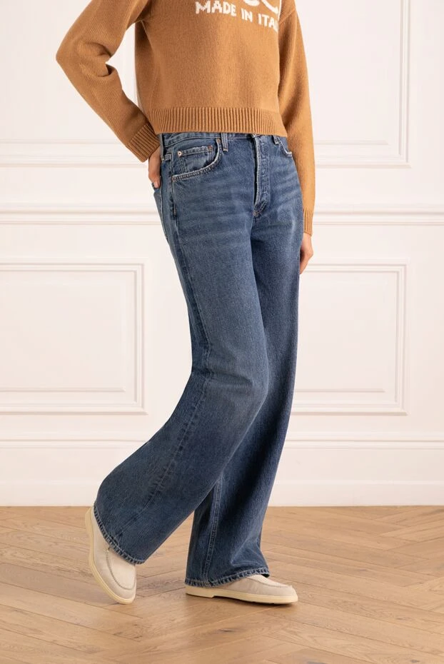 Citizens of Humanity woman women's blue wide-leg jeans made of cotton and lyocell 181083 - photo 3