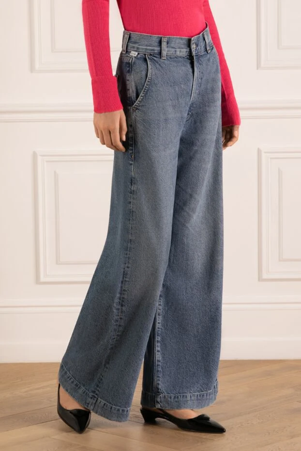 Citizens of Humanity woman women's blue wide-leg jeans made of cotton and lyocell 181083 - photo 3