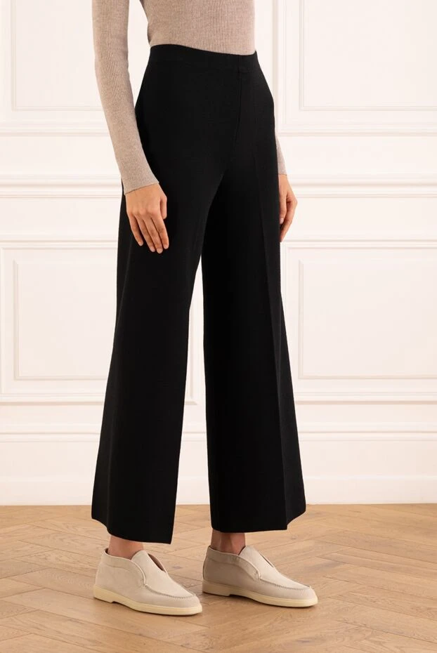 D.Exterior women's black wide leg wool and polyester pants 181106 - photo 3