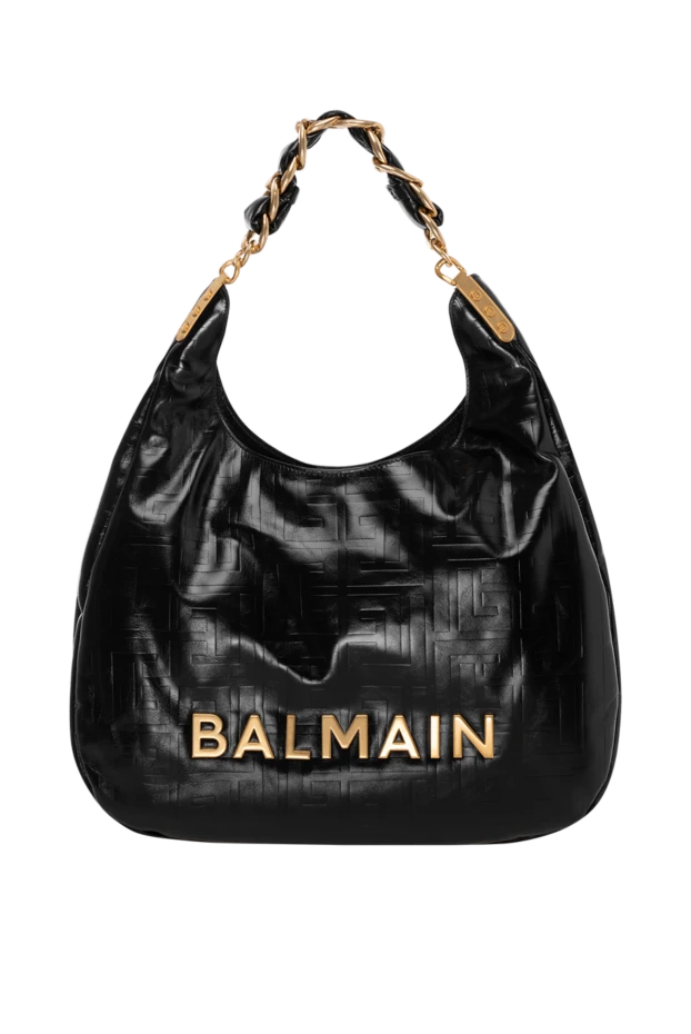 Balmain Әйелдер pb labyrinth монограммасы бар бедерлі мыжылған бұзау терісінен тігілген үлкен жұмсақ хобо сөмке купить с ценами и фото 181138 - фото 1