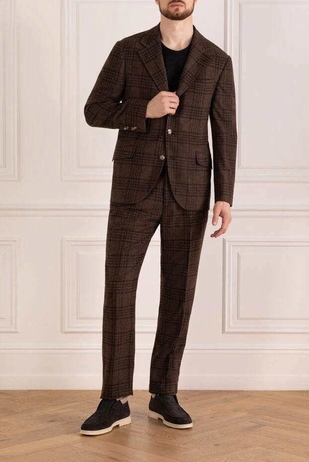Brunello Cucinelli қоңыр дойбы ерлерге арналған костюм 181149 - фото 3