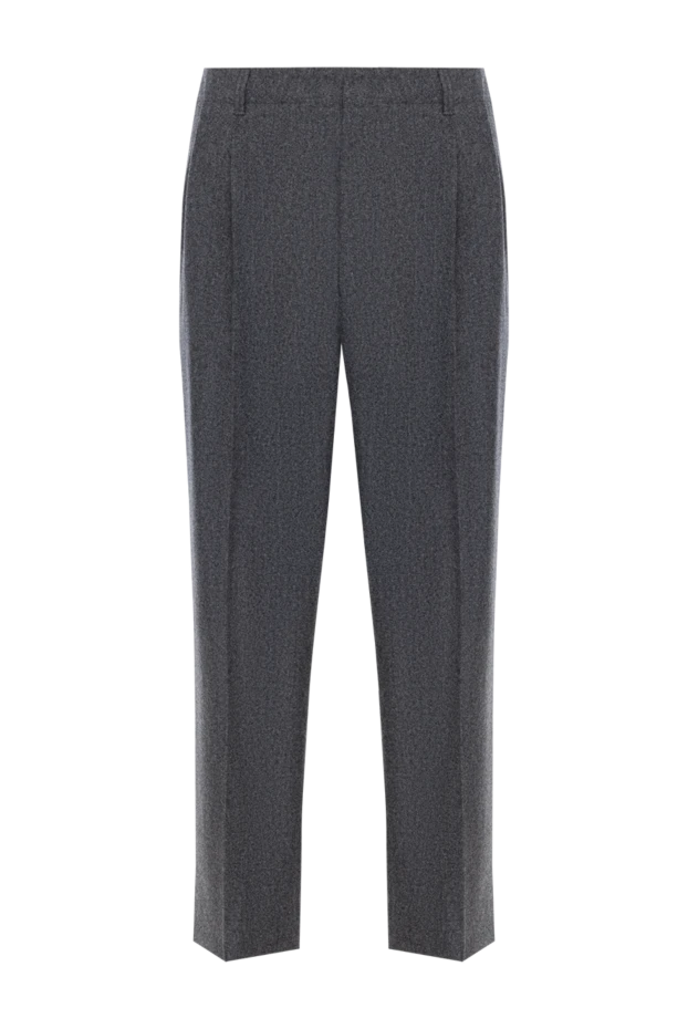 Ерлердің классикалық жүннен жасалған шалбары, сұр түсті - фото 1