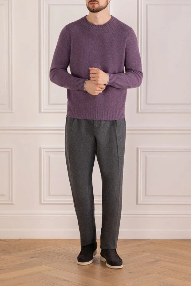 Brunello Cucinelli брюки мужские классические шерстяные серые 181151 - фото 2