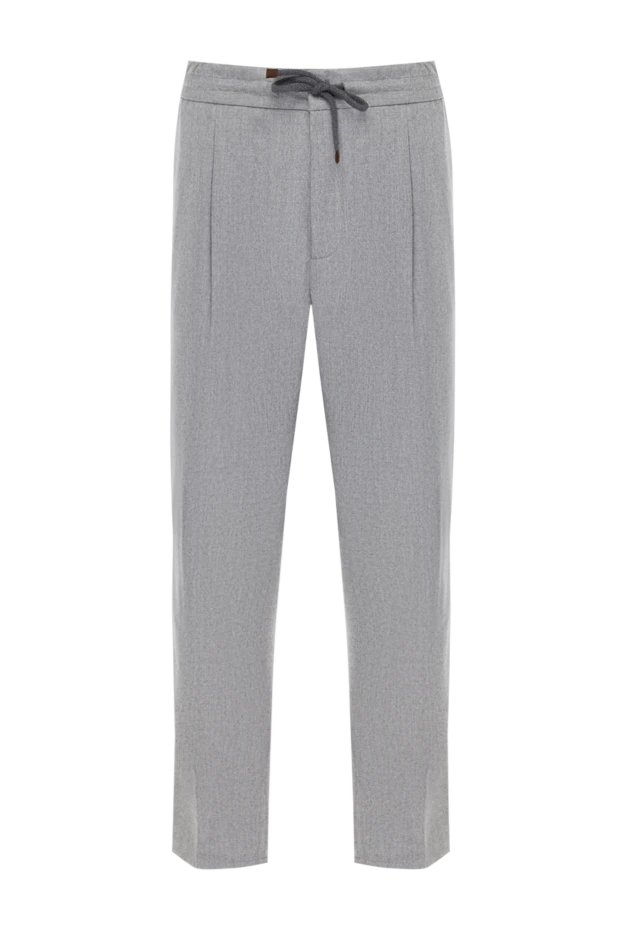 Brunello Cucinelli брюки мужские шерстяные серые 181152 - фото 1