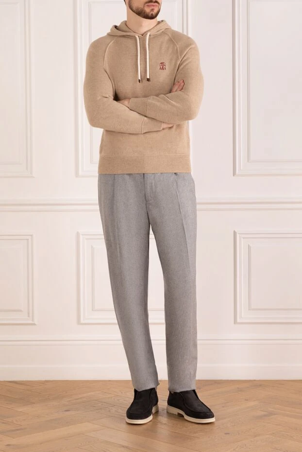 Brunello Cucinelli брюки мужские шерстяные серые 181152 - фото 2