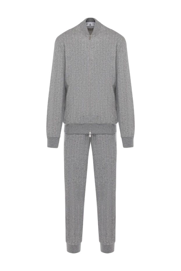 Жолақтары бар сұр түсті ерлерге арналған жүру костюмі - фото 1