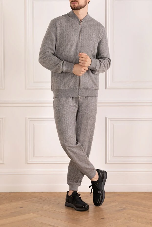 Brunello Cucinelli костюм прогулочный мужской серый в полоску 181154 - фото 2