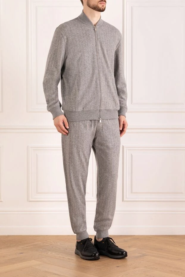 Brunello Cucinelli костюм прогулочный мужской серый в полоску 181154 - фото 3