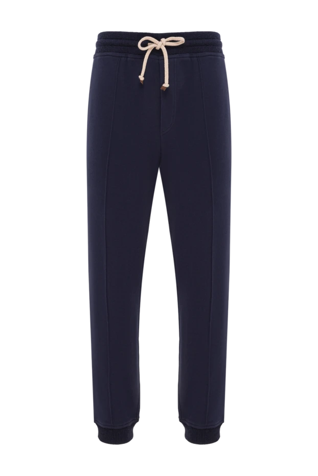 Dark blue men's joggers made of pure cotton
- photo 1