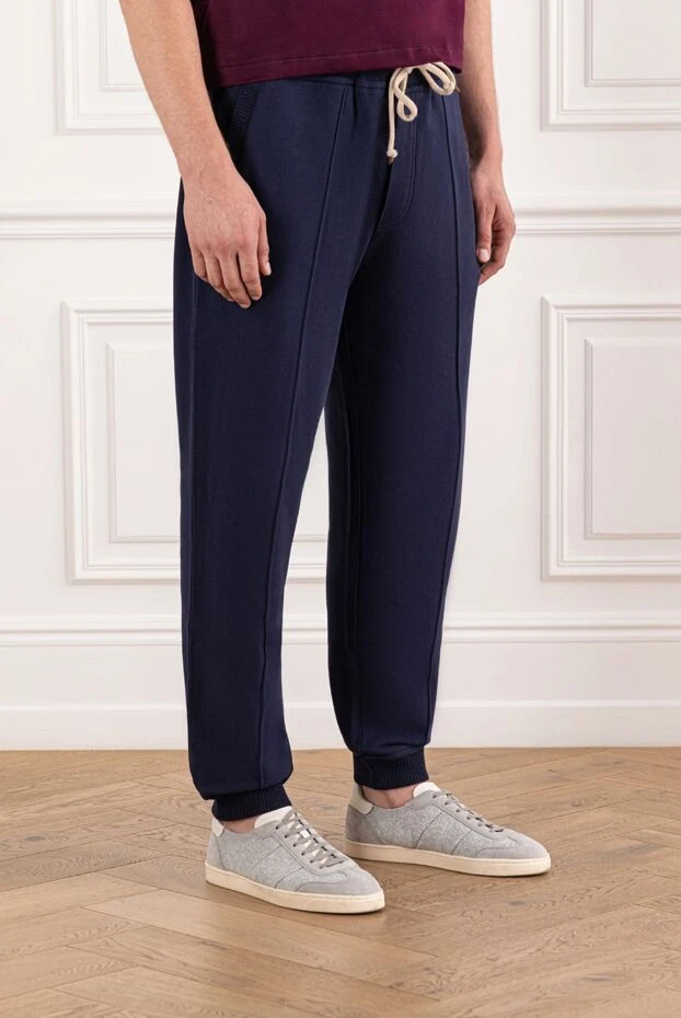 Brunello Cucinelli таза мақтадан тігілген қара-көк ерлер жүгірулері
 181155 - фото 3