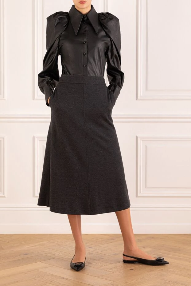 Brunello Cucinelli long cashmere maxi skirt gray 181167 - photo 2