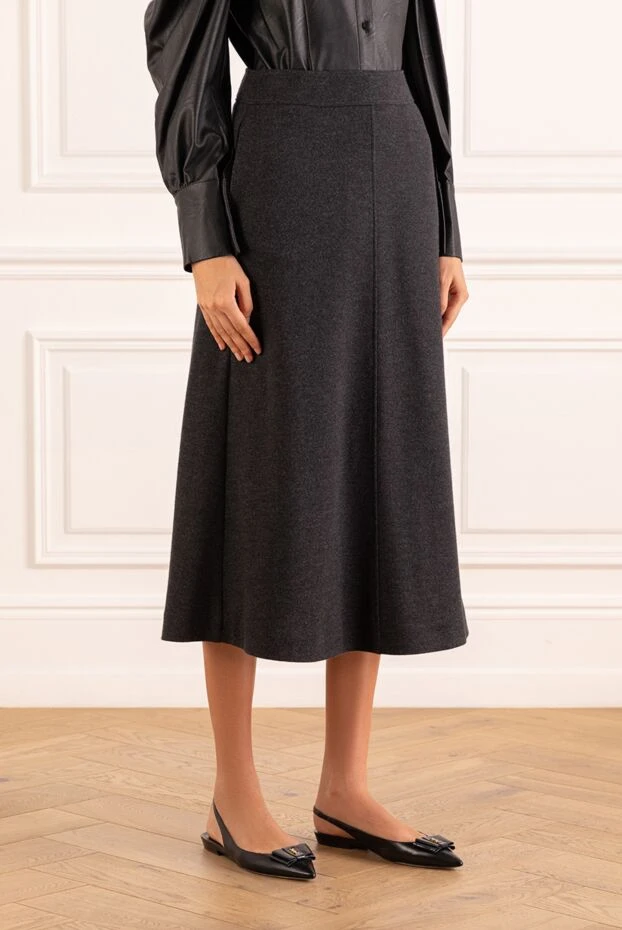 Brunello Cucinelli long cashmere maxi skirt gray 181167 - photo 3