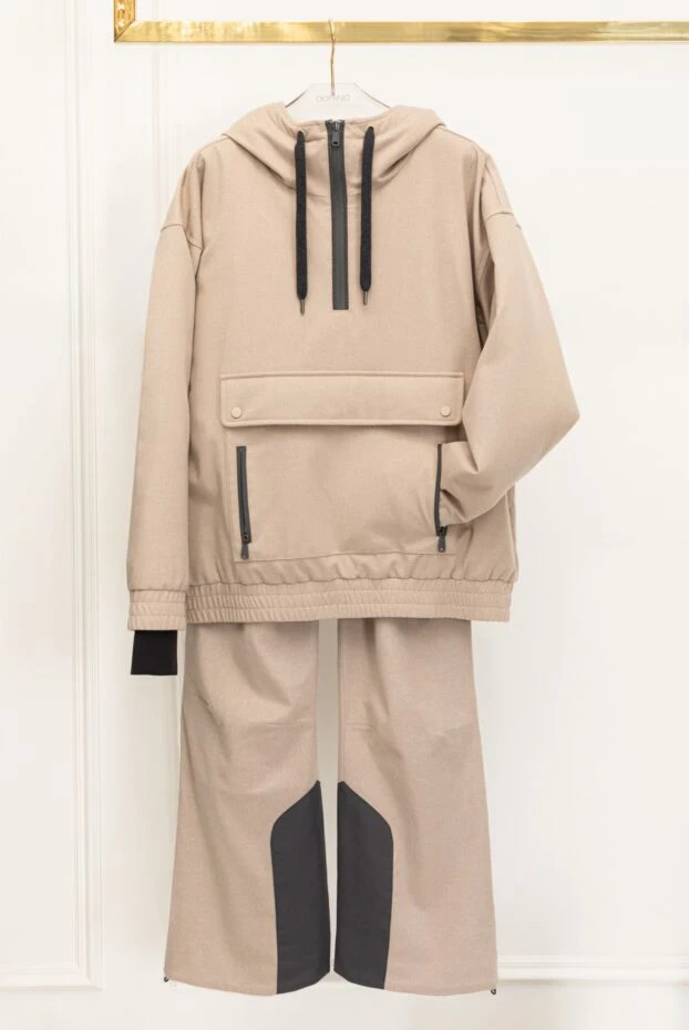 Brunello Cucinelli лыжный костюм из шерстяной фланели бежевый 181171 - фото 3