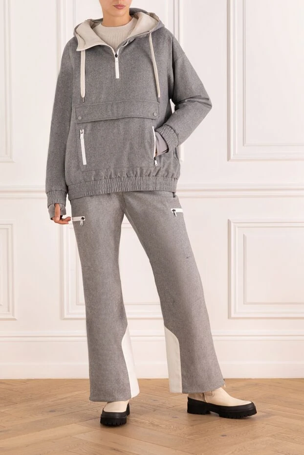 Brunello Cucinelli лыжный костюм из шерстяной фланели серый 181172 - фото 2