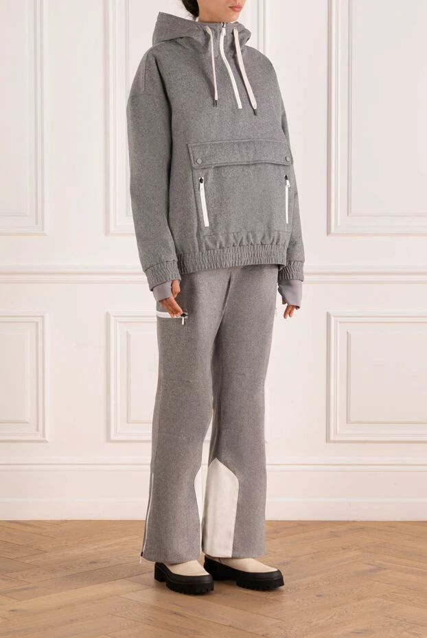 Brunello Cucinelli лыжный костюм из шерстяной фланели серый 181172 - фото 3