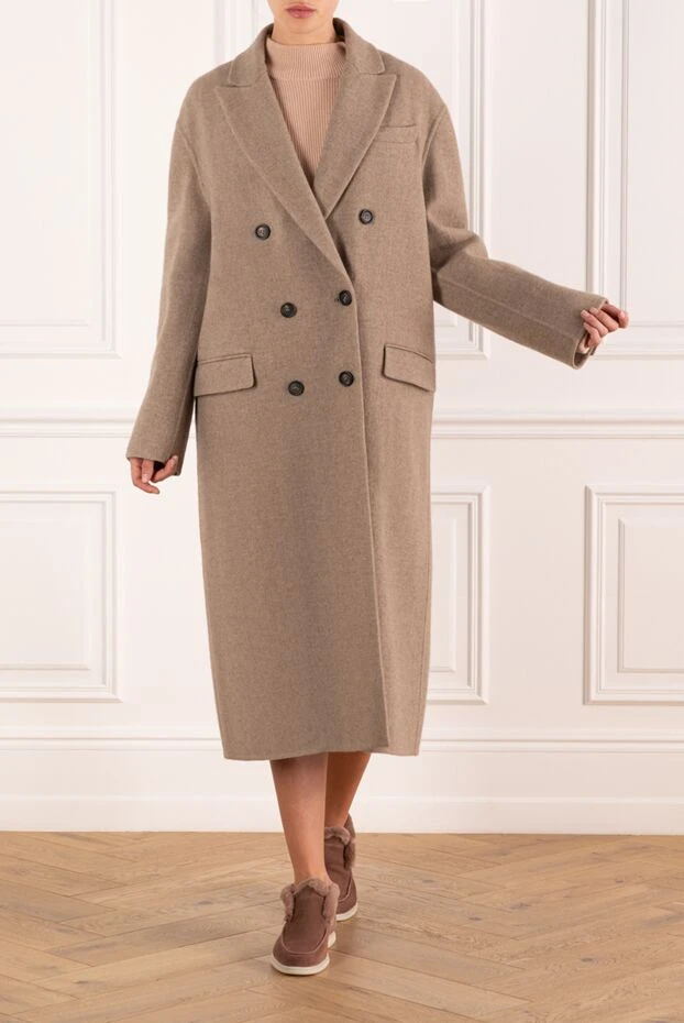 Brunello Cucinelli әйелдердің қос төсті кашемир пальтосы 181175 - фото 3