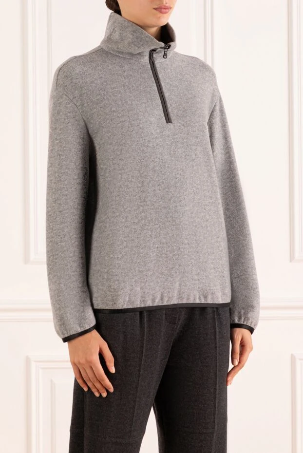 Brunello Cucinelli gray women's jumper made of cashmere and cotton 181178 - photo 3