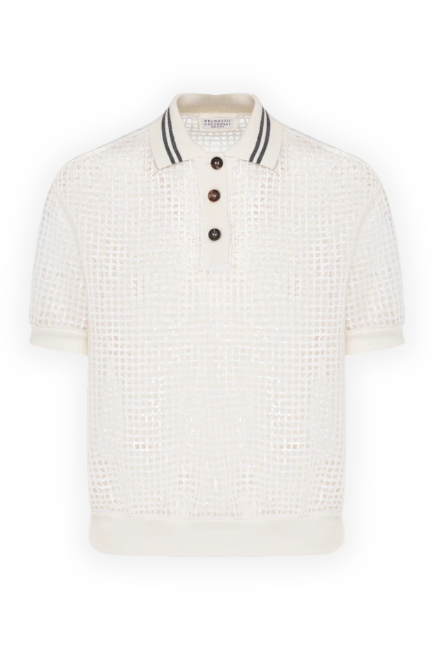 Cashmere mesh polo white women's - photo 1