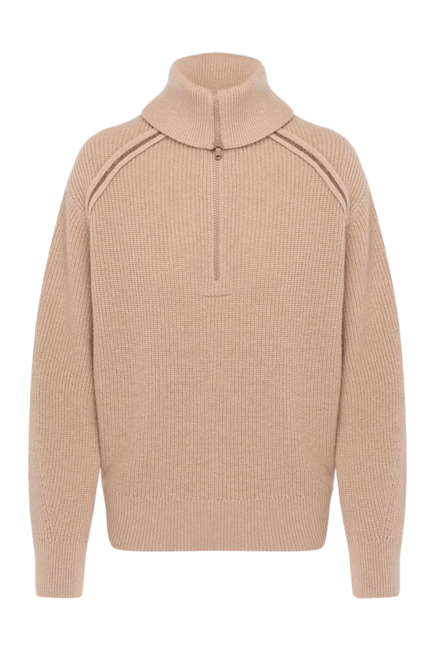 Әйелдерге арналған кашемир бежевый қырлы свиттері - фото 1