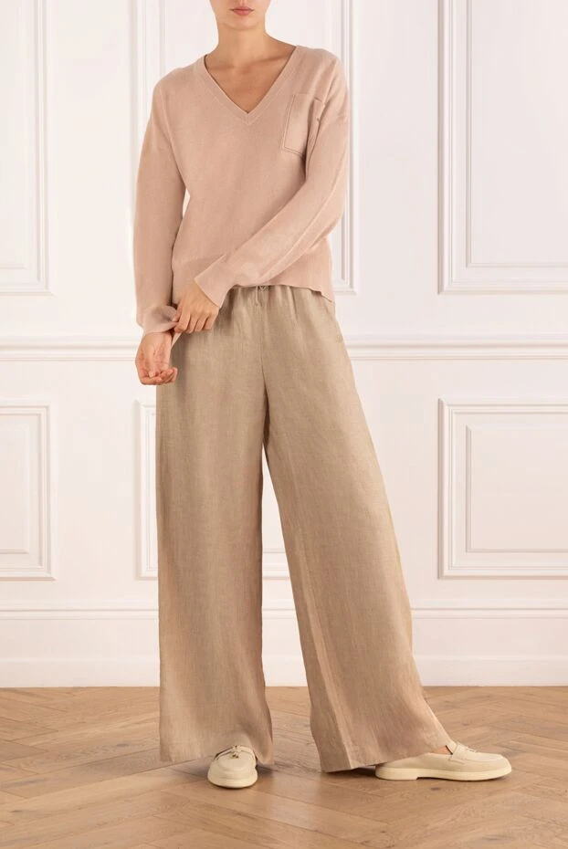 Brunello Cucinelli cashmere jumper pink with pocket for women 181185 - photo 2