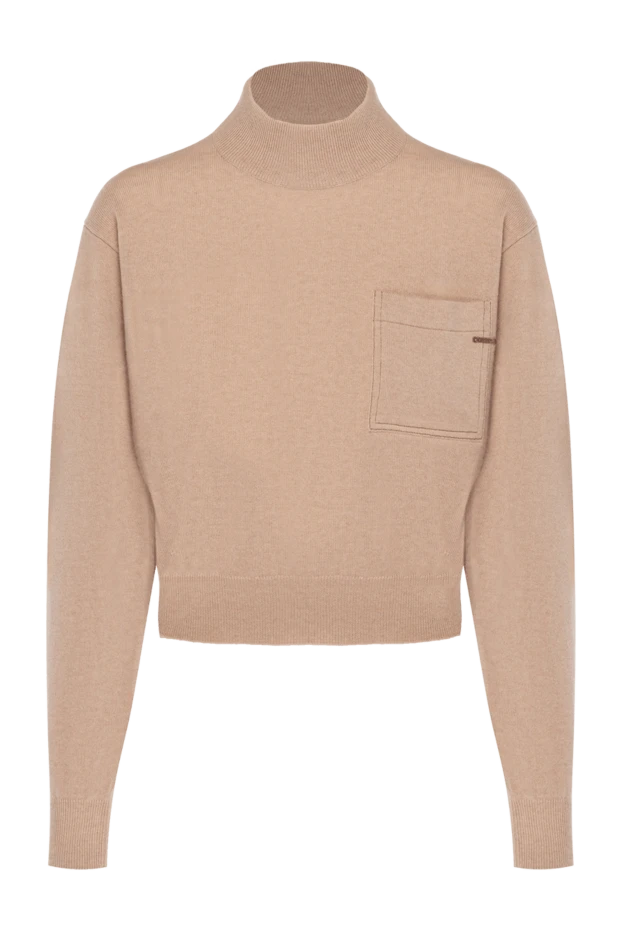 Әйелдерге арналған бежевый кашемирден тоқылған секіргіш - фото 1